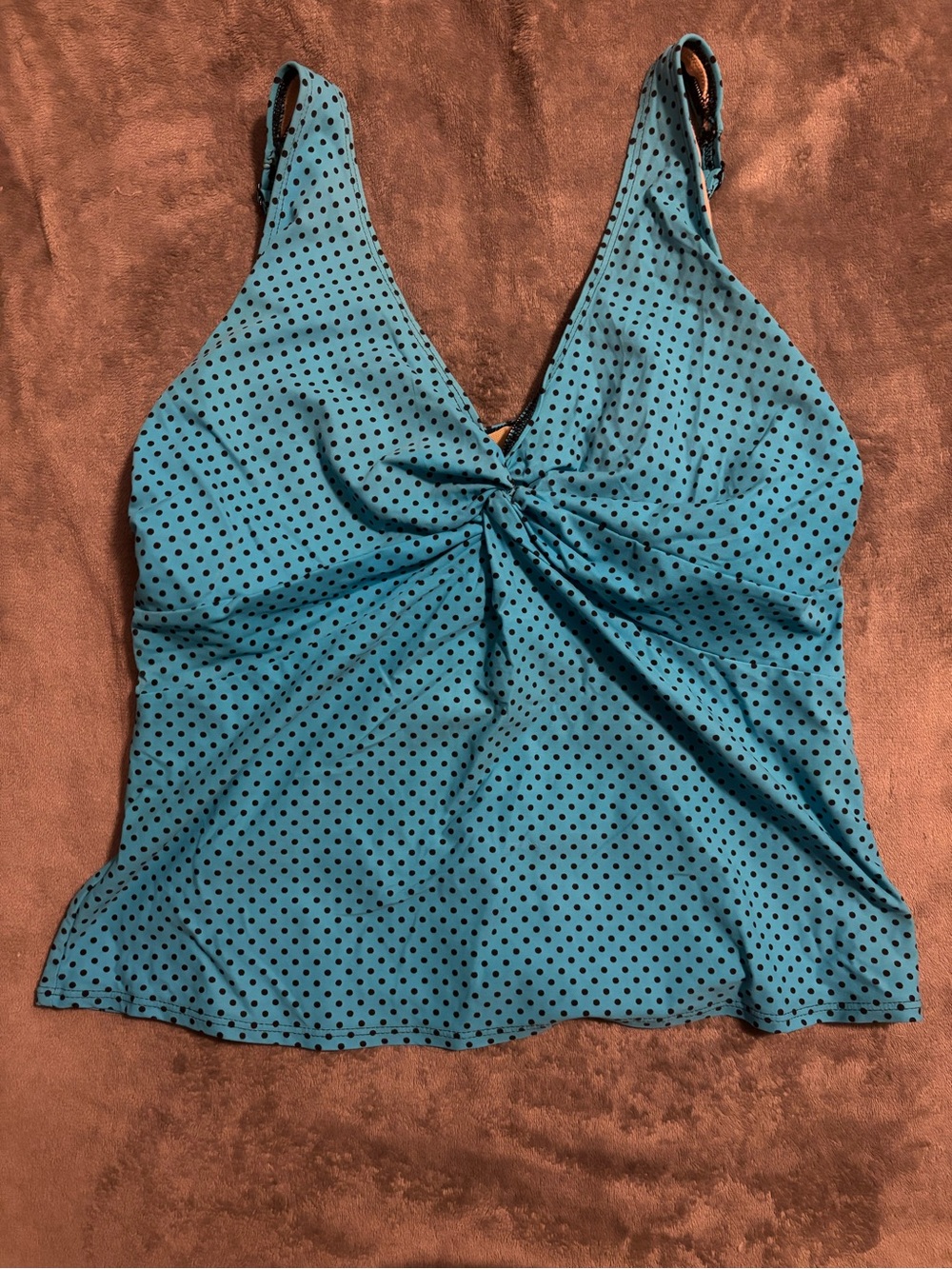 Coco Reef Teal Polka Dot V-Neck Camisole